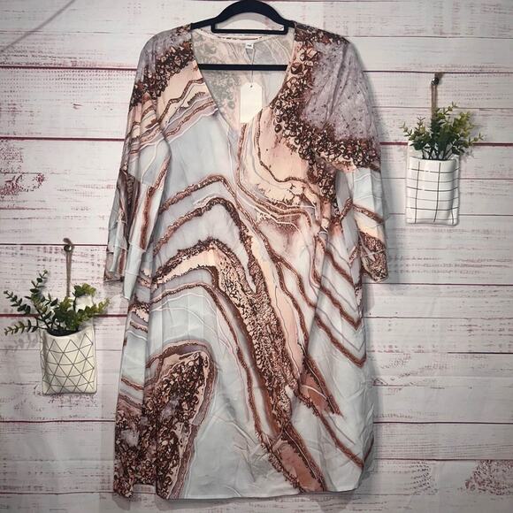 New | Women’s Pink Marble Look Dress | Size XXL - Picture 1 of 4